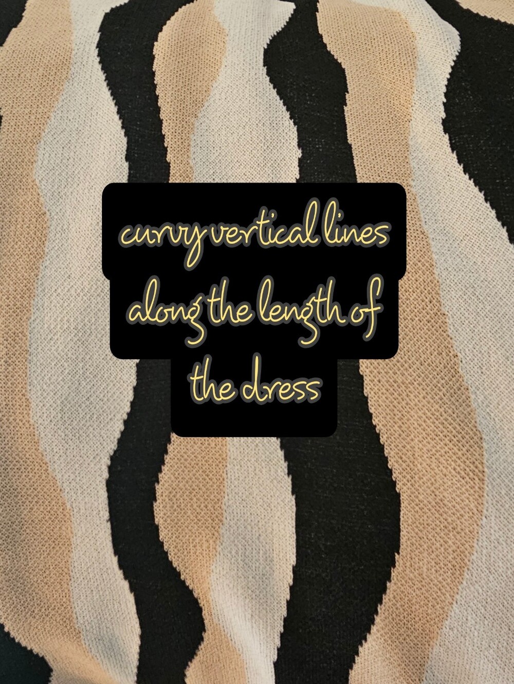 Show Me Your MuMu Wave Stripe Oval-Back Mini Dress in Black, White & Beige - Picture 6 of 9